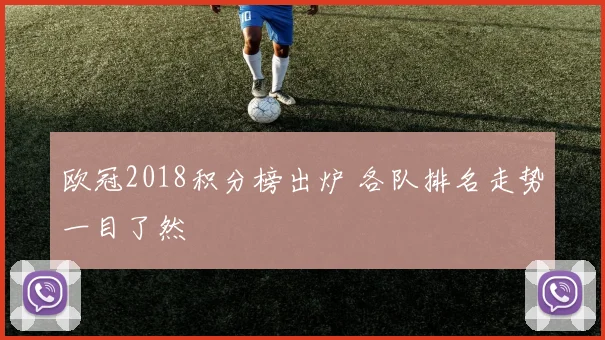 欧冠2018积分榜出炉 各队排名走势一目了然